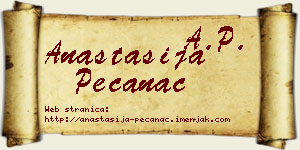 Anastasija Pećanac vizit kartica
